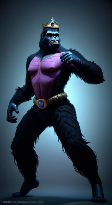 King Kong Balances Ballet in 3D Digital Art