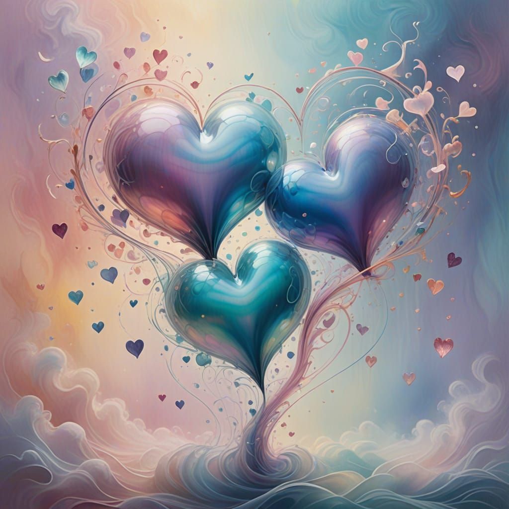 Whimsical Hearts Waltz in Pastel Hues