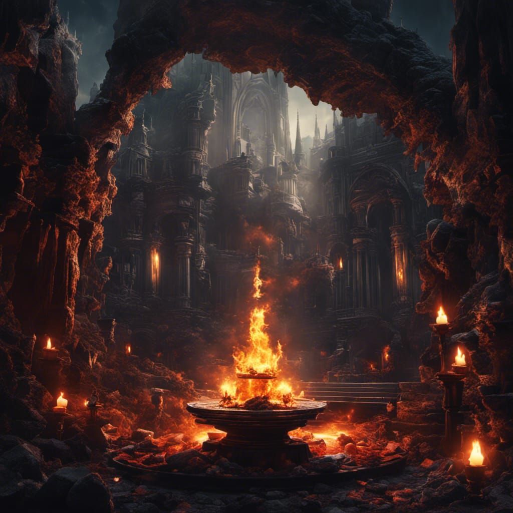 Vampires in Dark Cavern: Hyperdetailed Watercolor Art