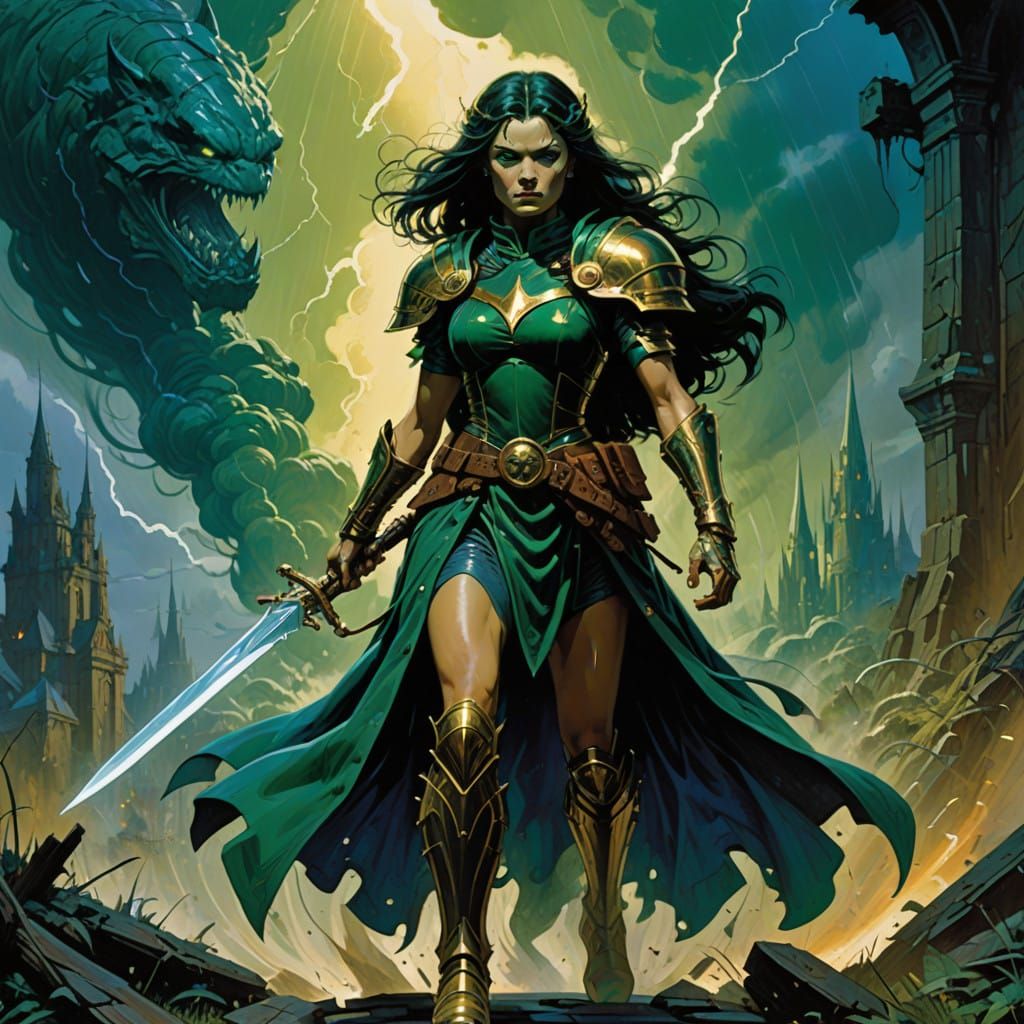 Emerald Warrior in Oz's Dark Storm