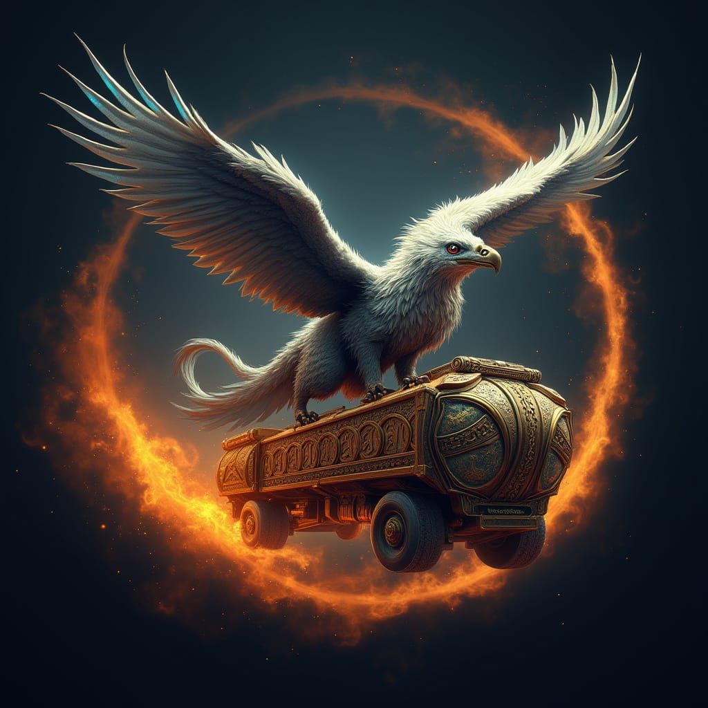 Mystical Griffin Logo with Dynamic Energy and Movement