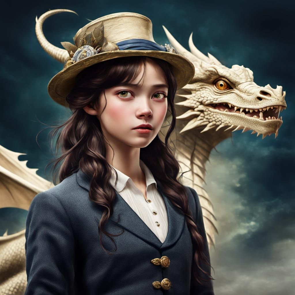 Majestic Dragon Unleashed in Fiery Cyberpunk Style