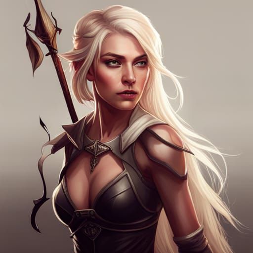 Elf Ranger Portrait in Hyper-Detailed Forest Landscape