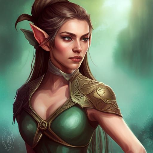 Elf Ranger Portrait in Hyper-Detailed Fantasy Art Style