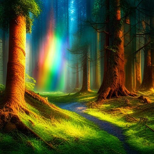 Magical Rainbow in the forest