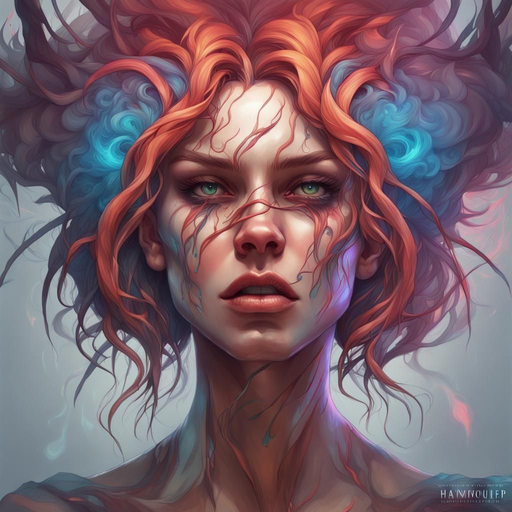 Monster Woman Portrait of Mixed Emotions