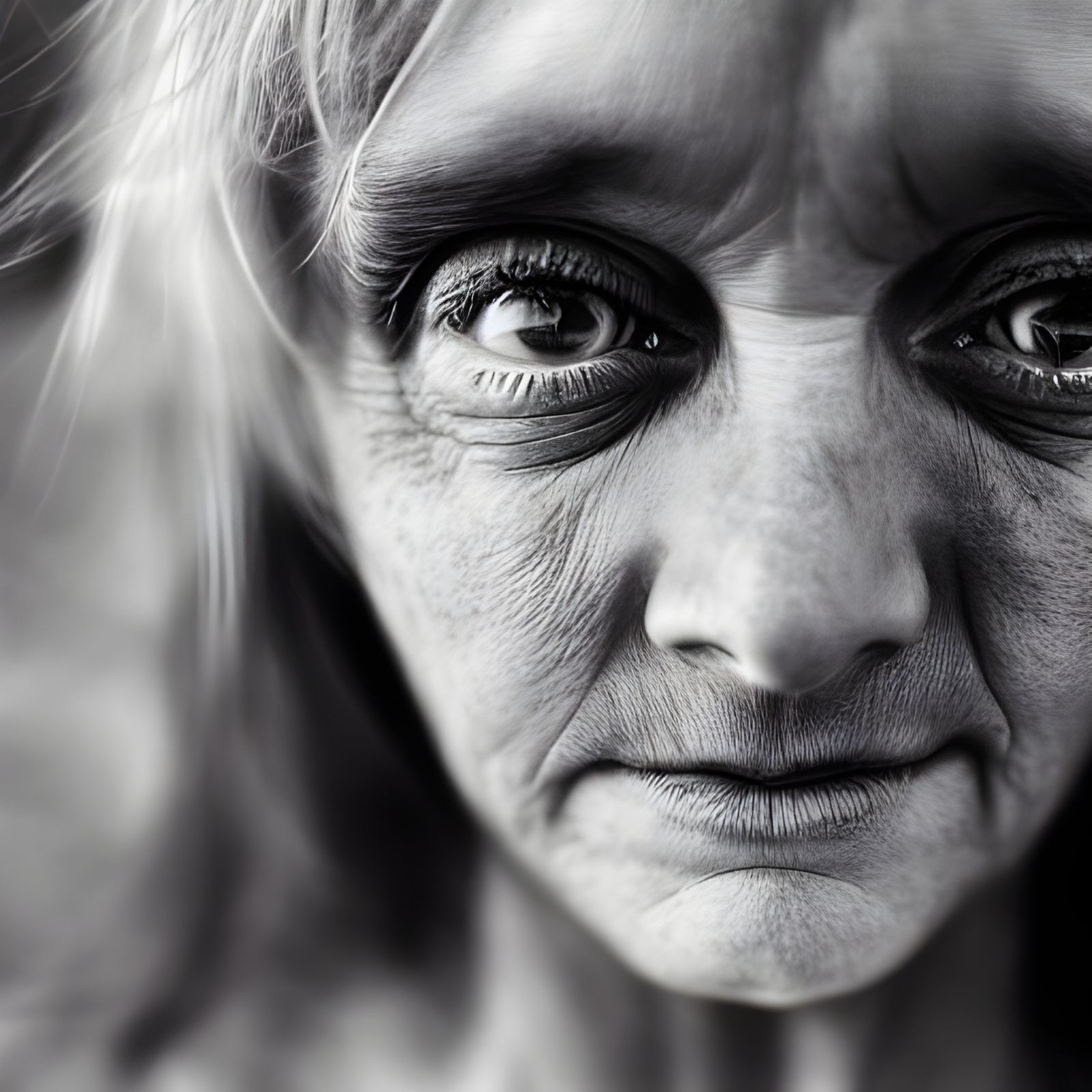 Intimate Portrait with Skewiff Eyes, Photographic Style