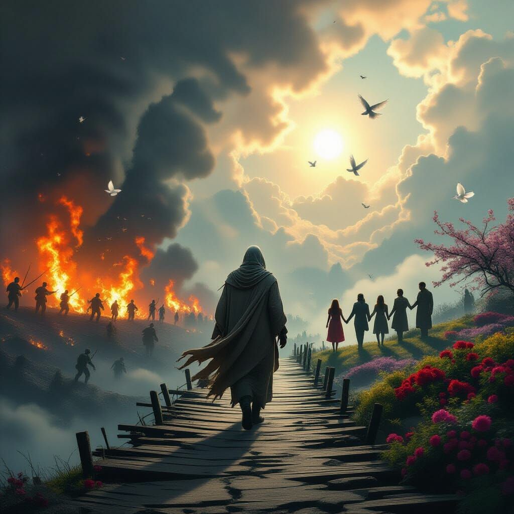 Duality of Humanity: War and Peace, Dreamlike Scene