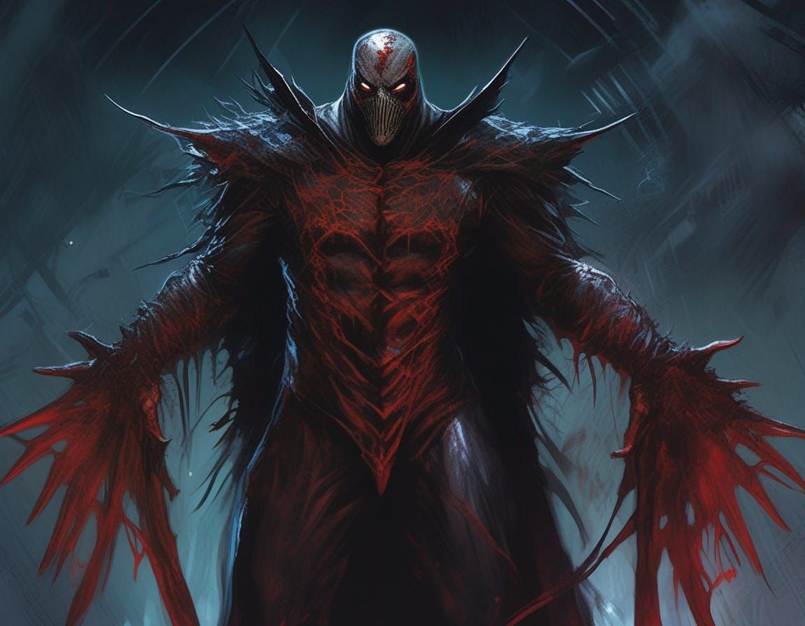 Sinister Spawn Full Body Portrait in Comic Book Art