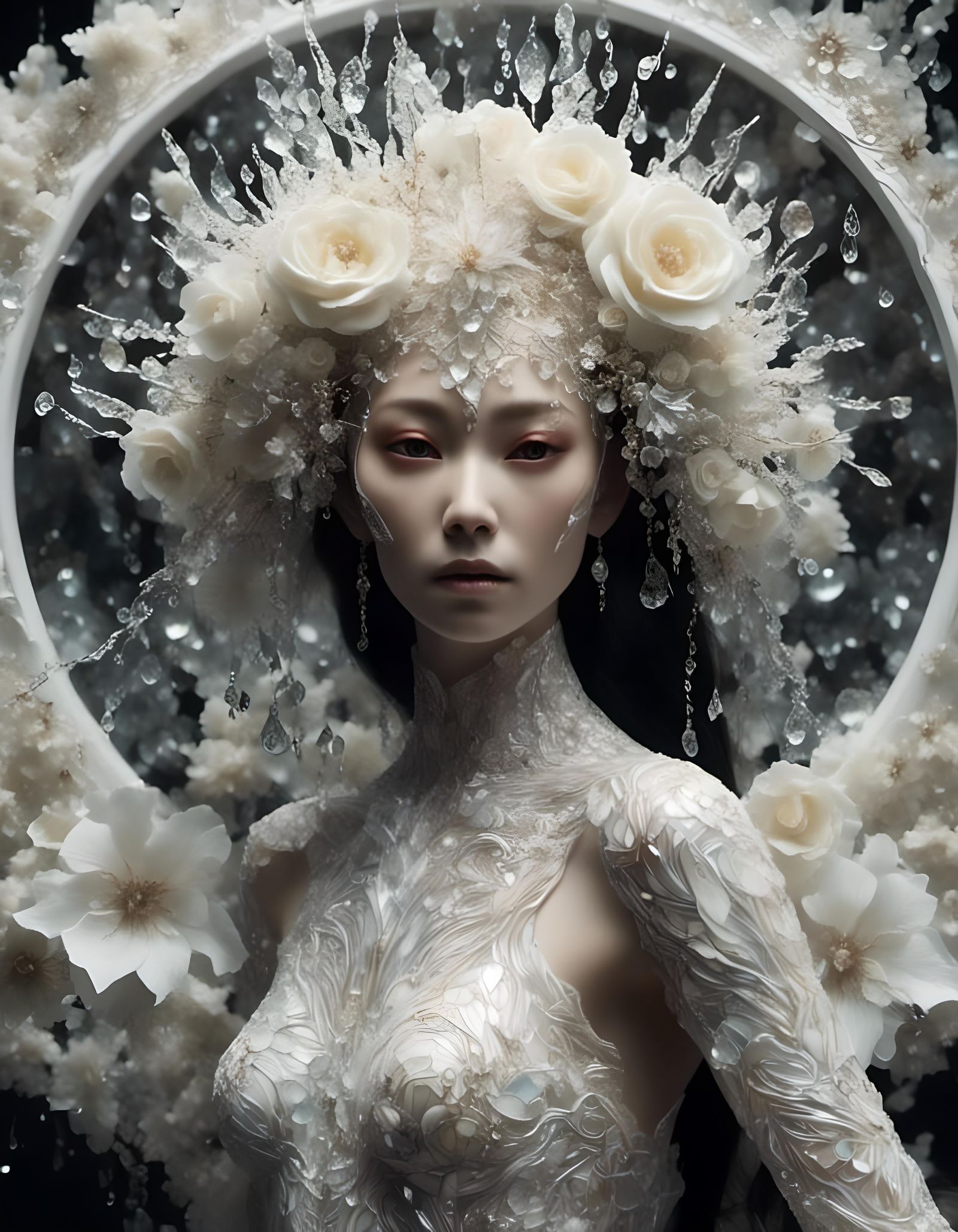 Luminous Ivory Dancer in Dark Fantasy Style