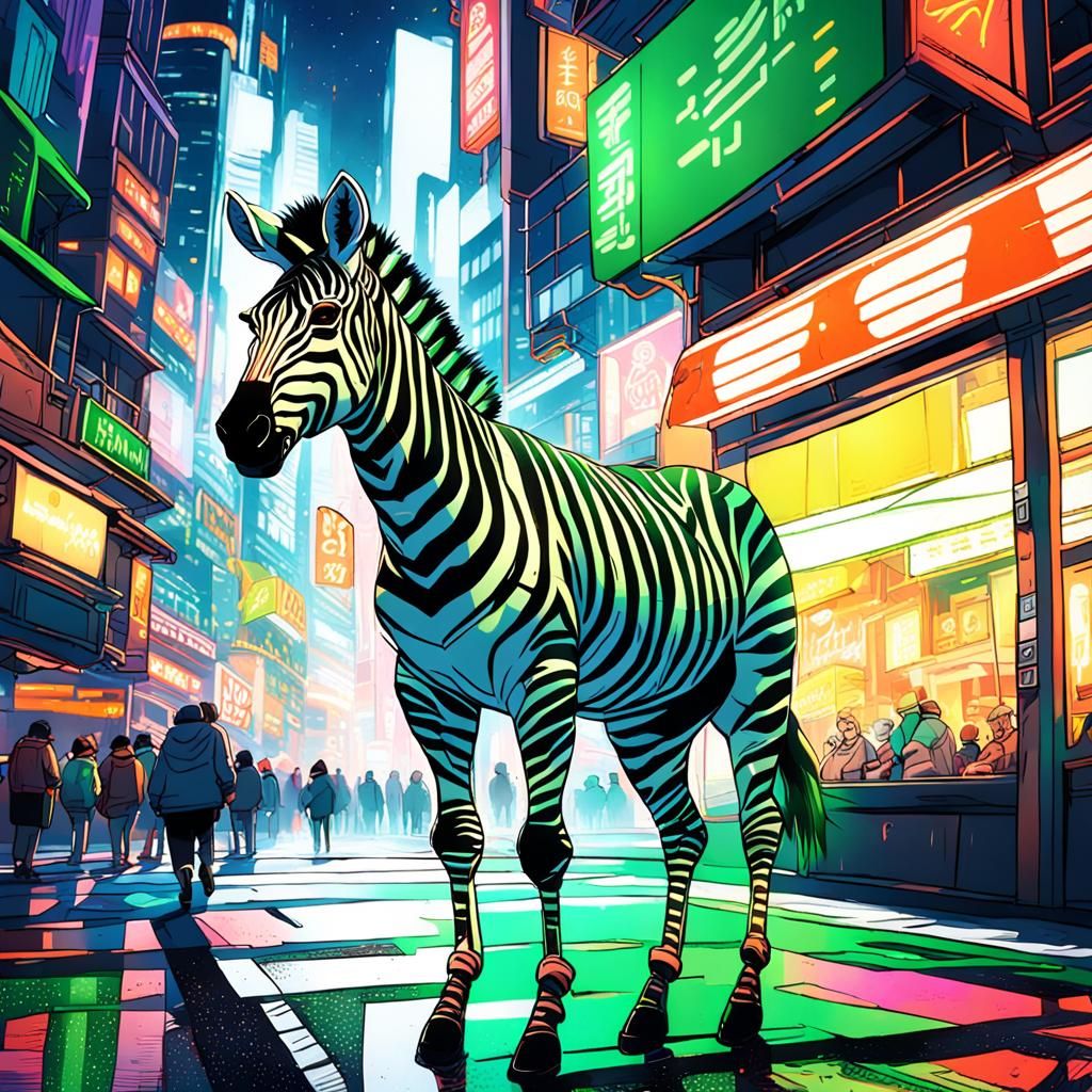Zebra in Coruscant: Vibrant Concept Art