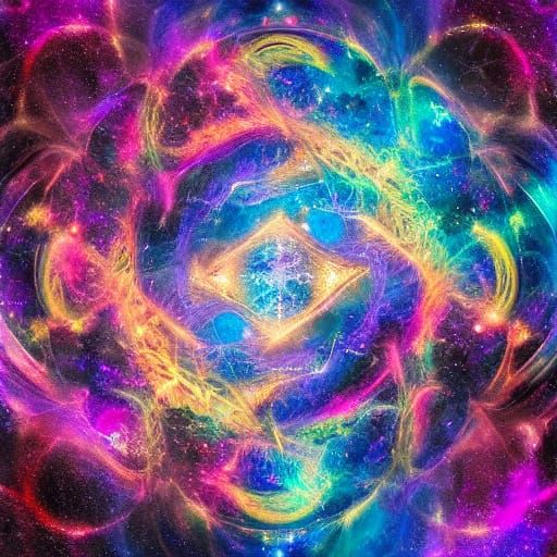 Mysterious Cosmic Symbol in Surreal Digital Painting