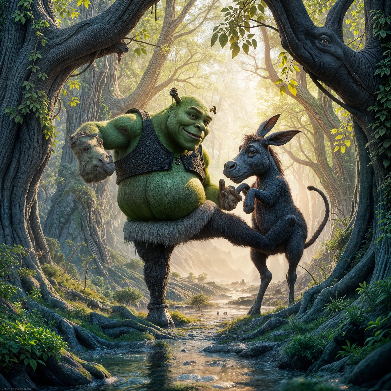 Shrek in Fantastical Swamp Battle