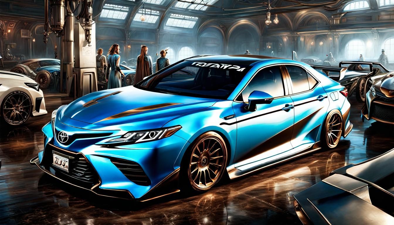 Baby Blue Toyota Camry TRD in Dark Fantasy Style