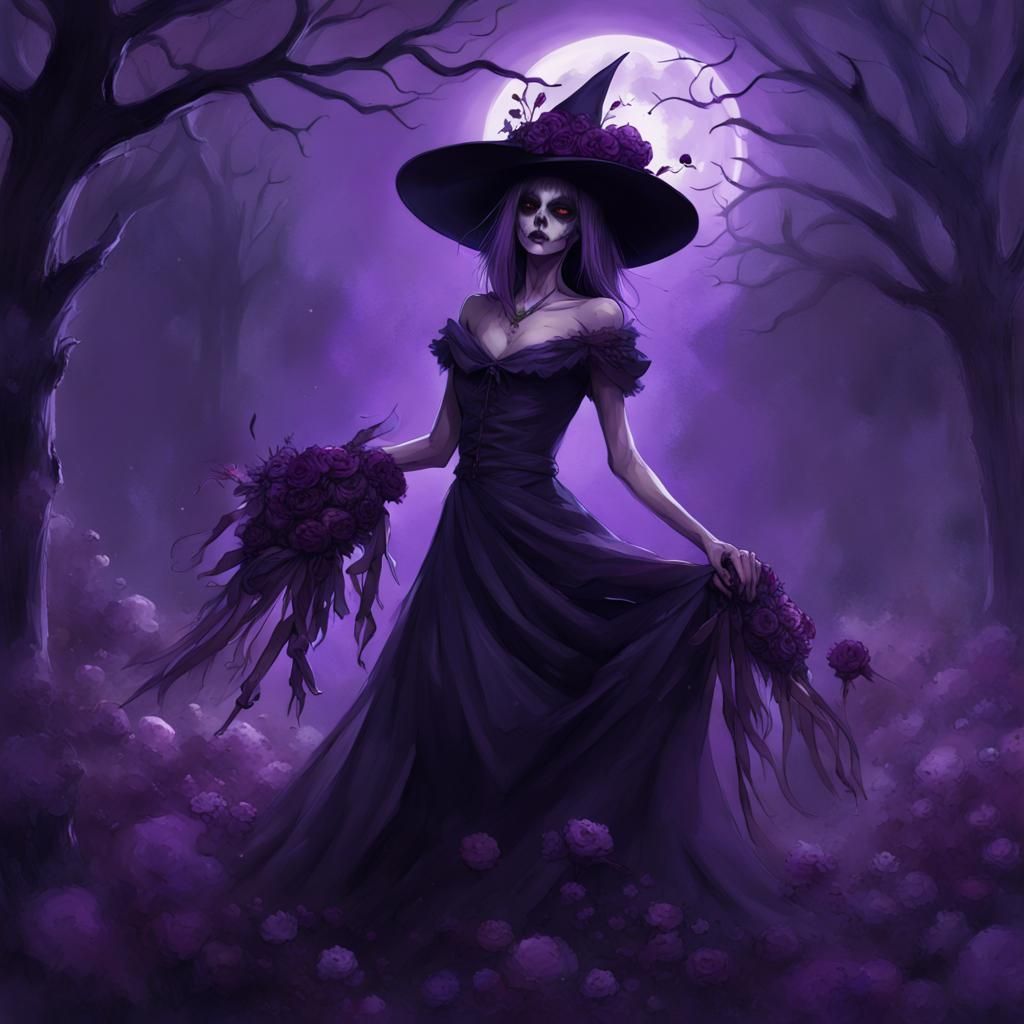 Elegantly Haunting Witchcore in Dark Fantasy Style