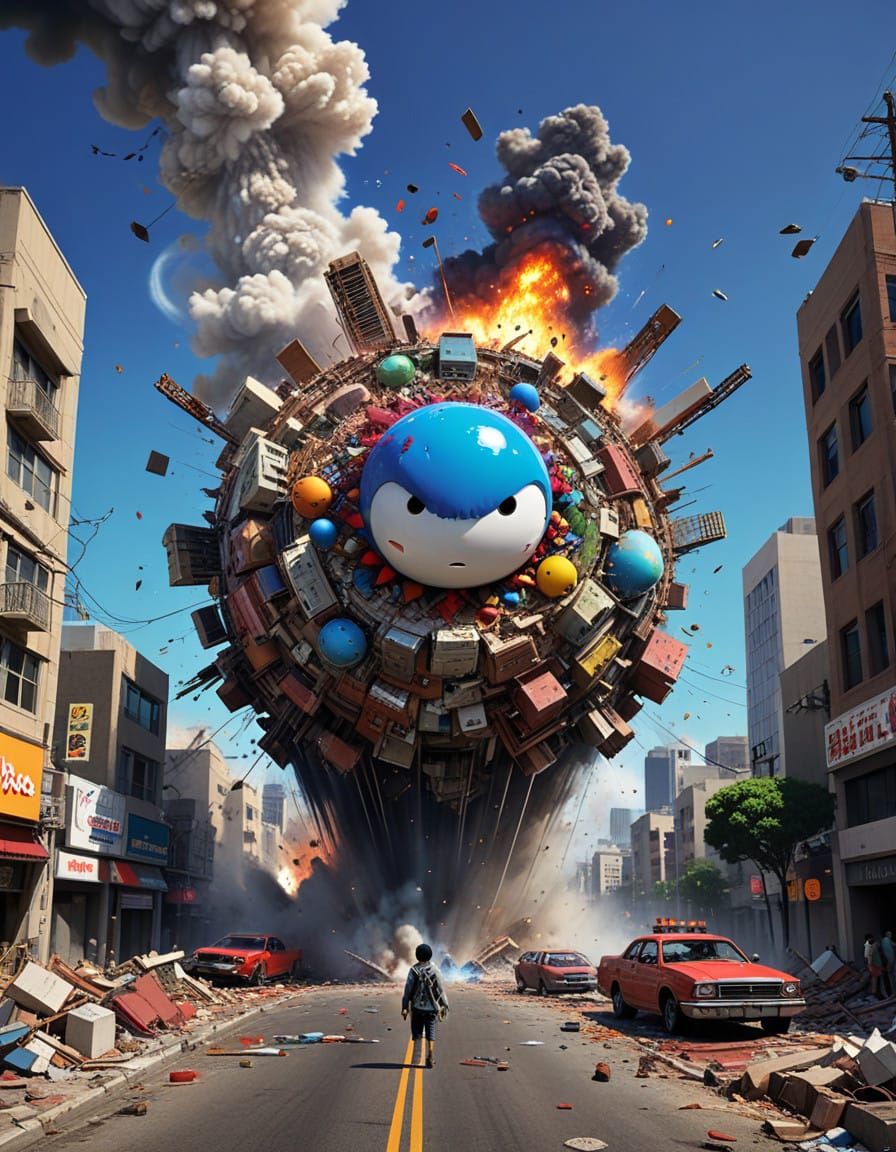 Destruction of Los Angeles in a Vibrant, Anime-Inspired Eart...