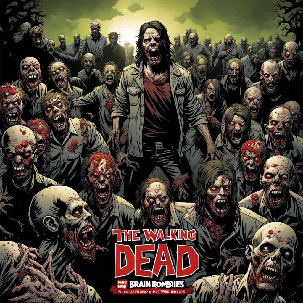 Walking Dead Horror Cover with Brain-Rotting Zombies