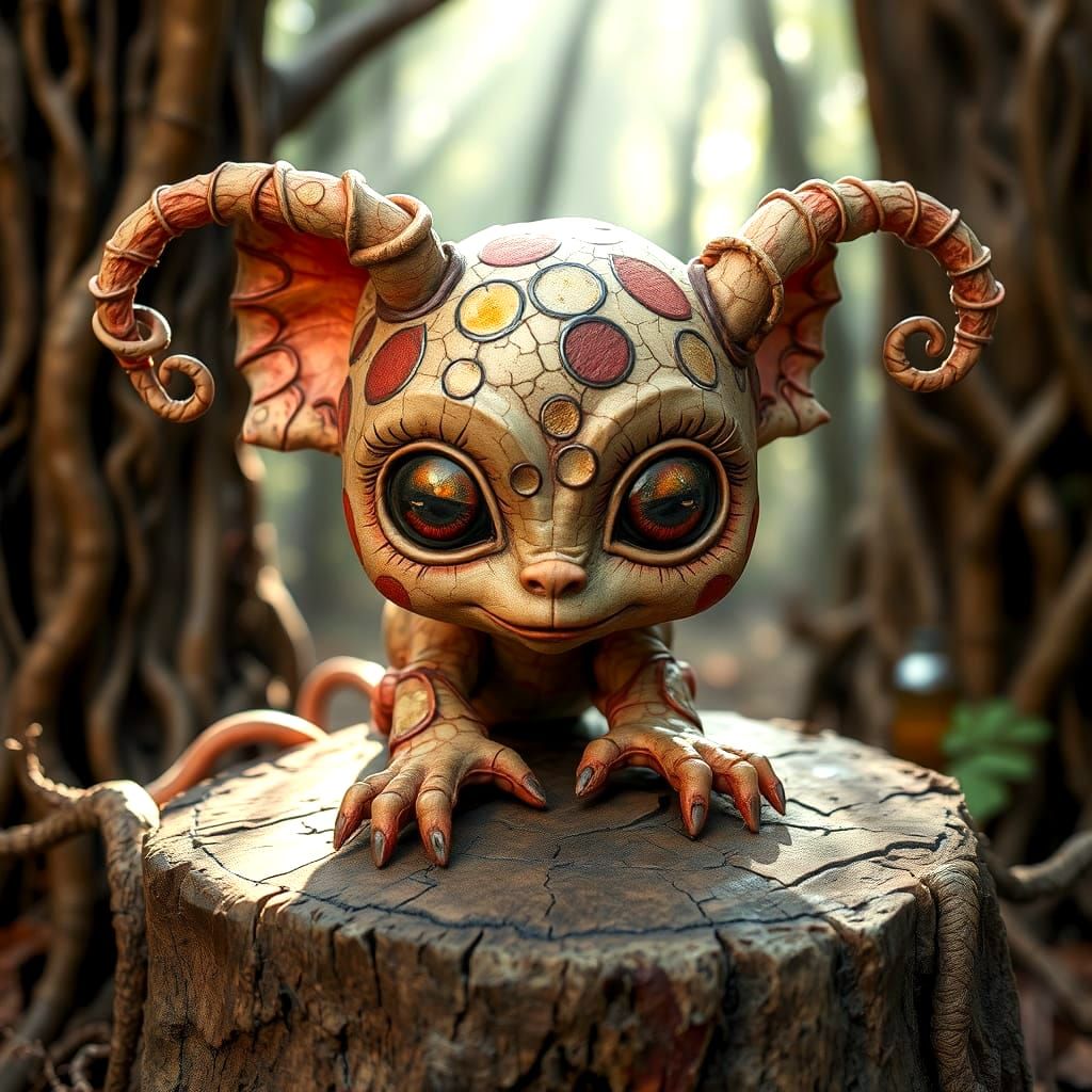Intricate Clay Sculpture of Newborn Creature