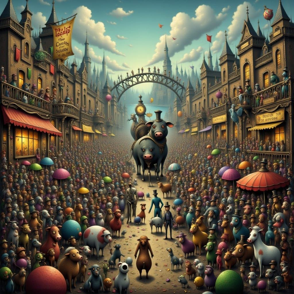 Overcrowded Train Station Scene