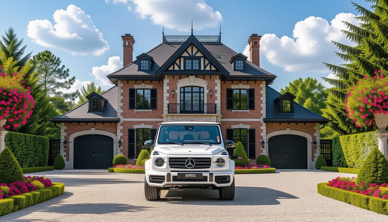 Victorian Chateau with Mercedes AMG G 63 in Monet Style