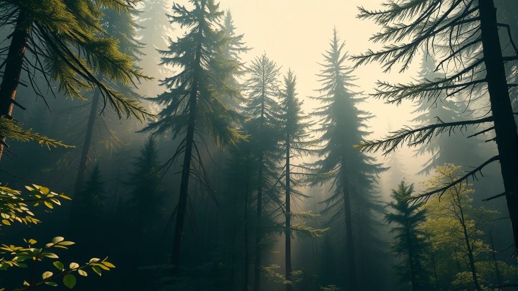 Misty Forest: A Digital Impressionist Painting