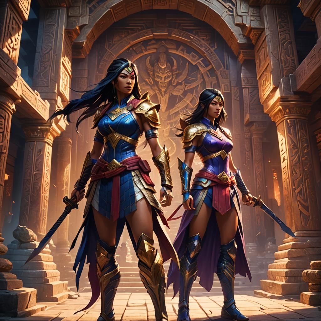 Heroic Warrior Goddesses in Ancient Temple