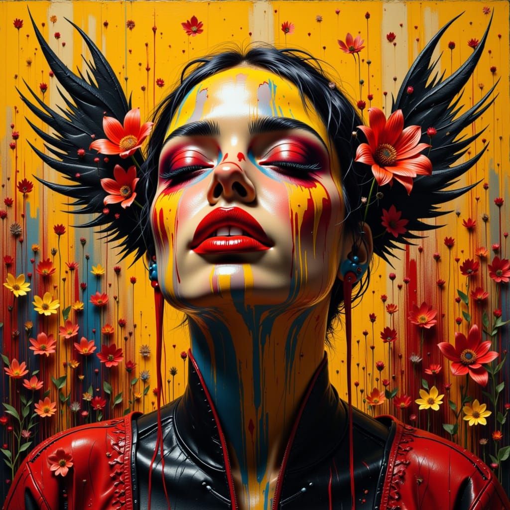 Texture faces lined in ink Are soothed beneath the artist's ...