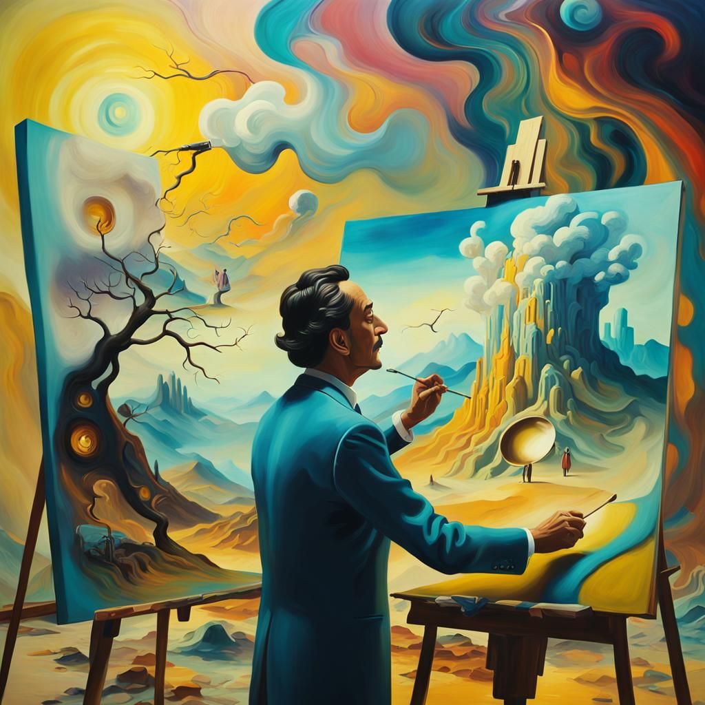 Surrealist Artist Paints a Fantastical Scene