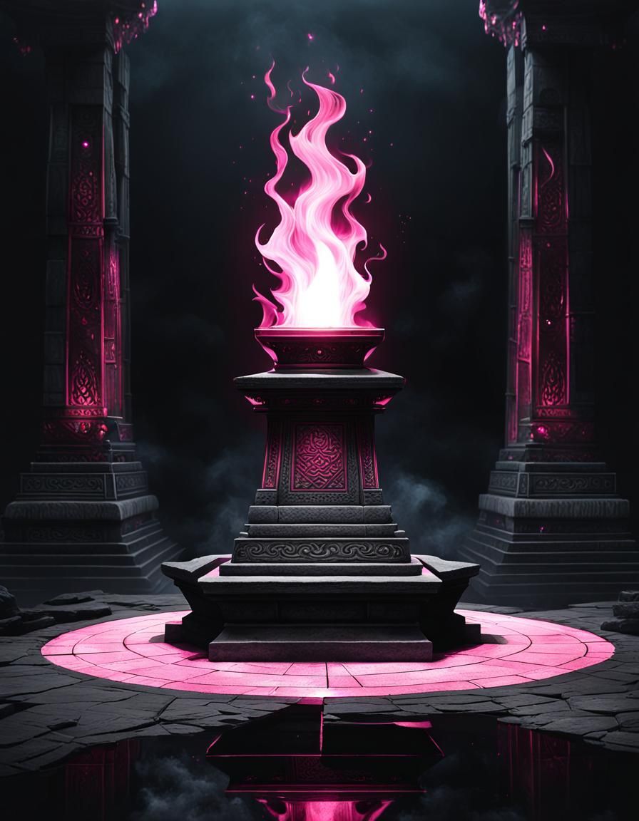 The Pink flame on the temple