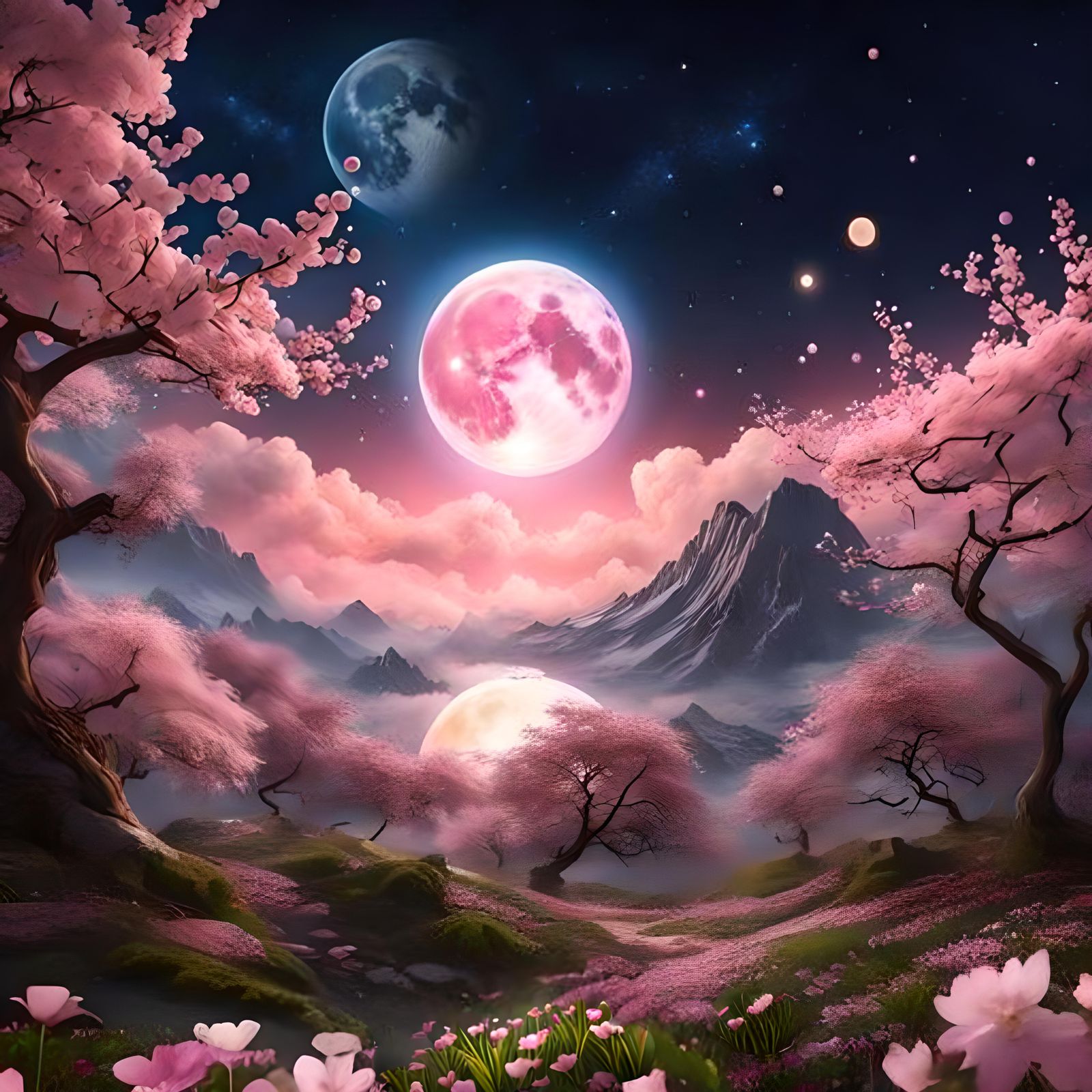 cherry blossom  🌸🌕