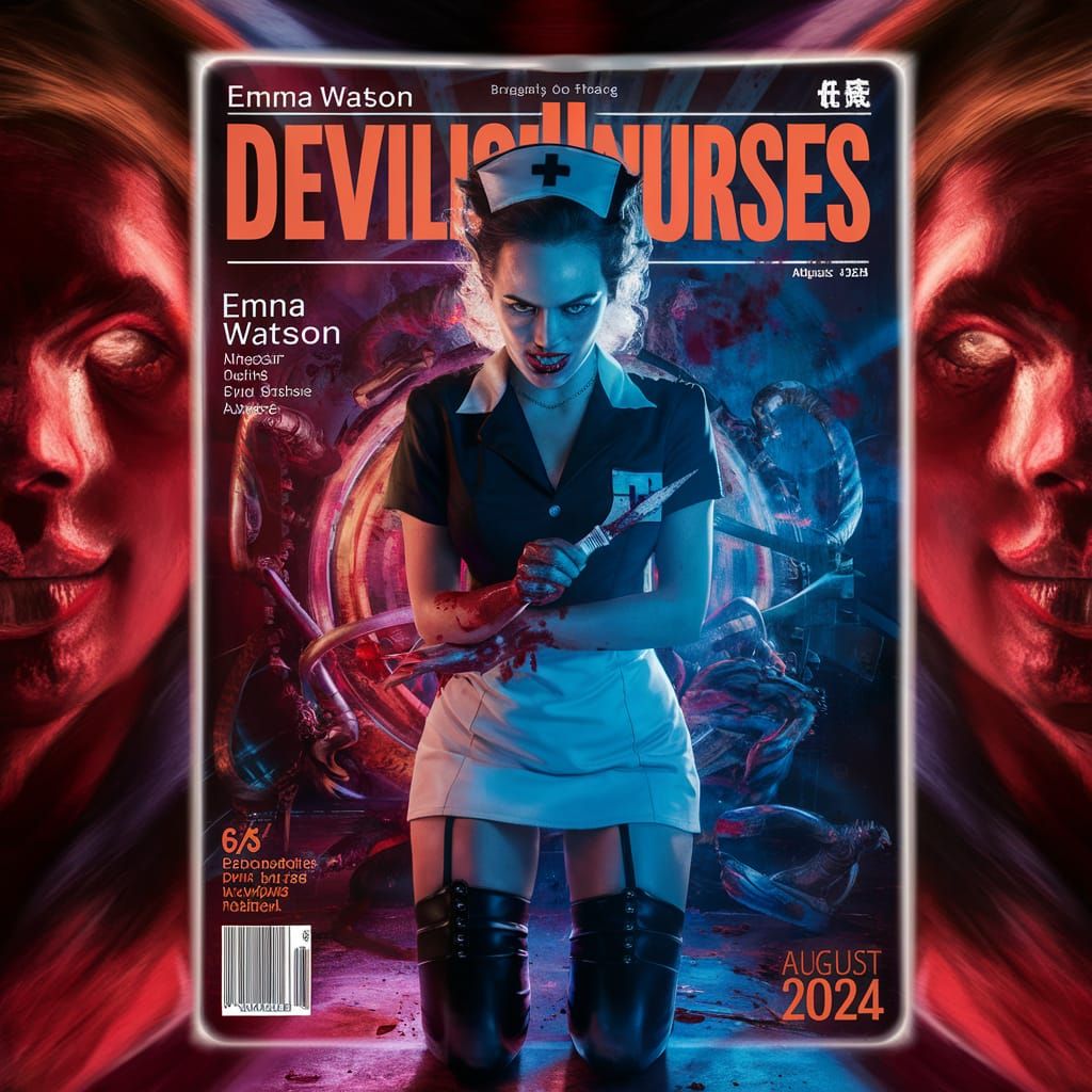 Devilish Nurses Magazine Cover: Evil Emma Watson