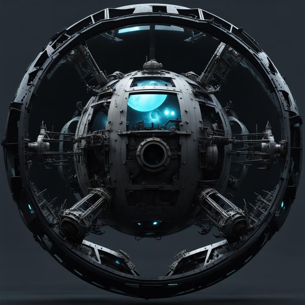 Futuristic Underwater Vehicle Damaged on Ocean Floor