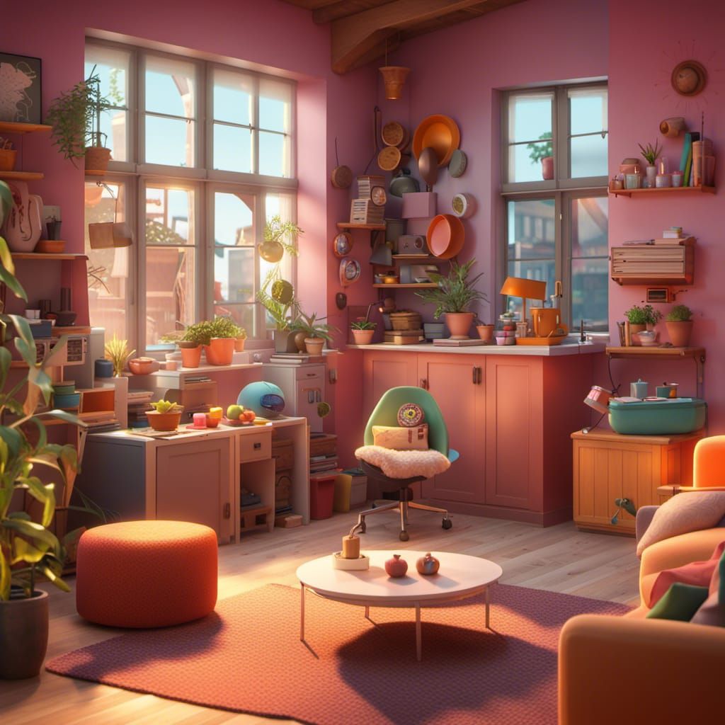 Small House Concept Art in 3D Style