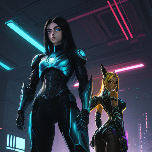 Cyberpunk Goddess in Space