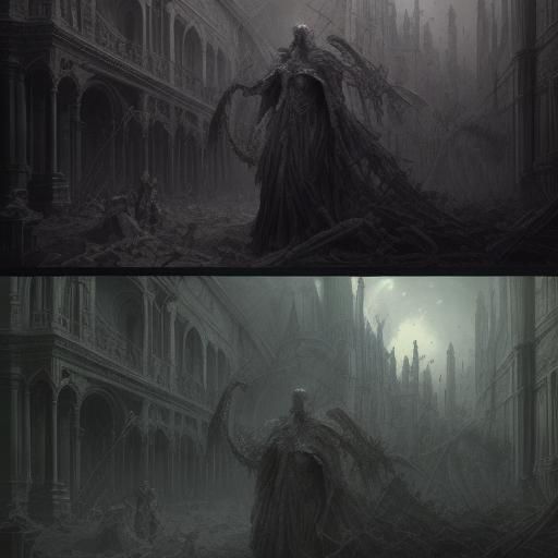 Horror Illustration: AI Confronts Human Intelligence