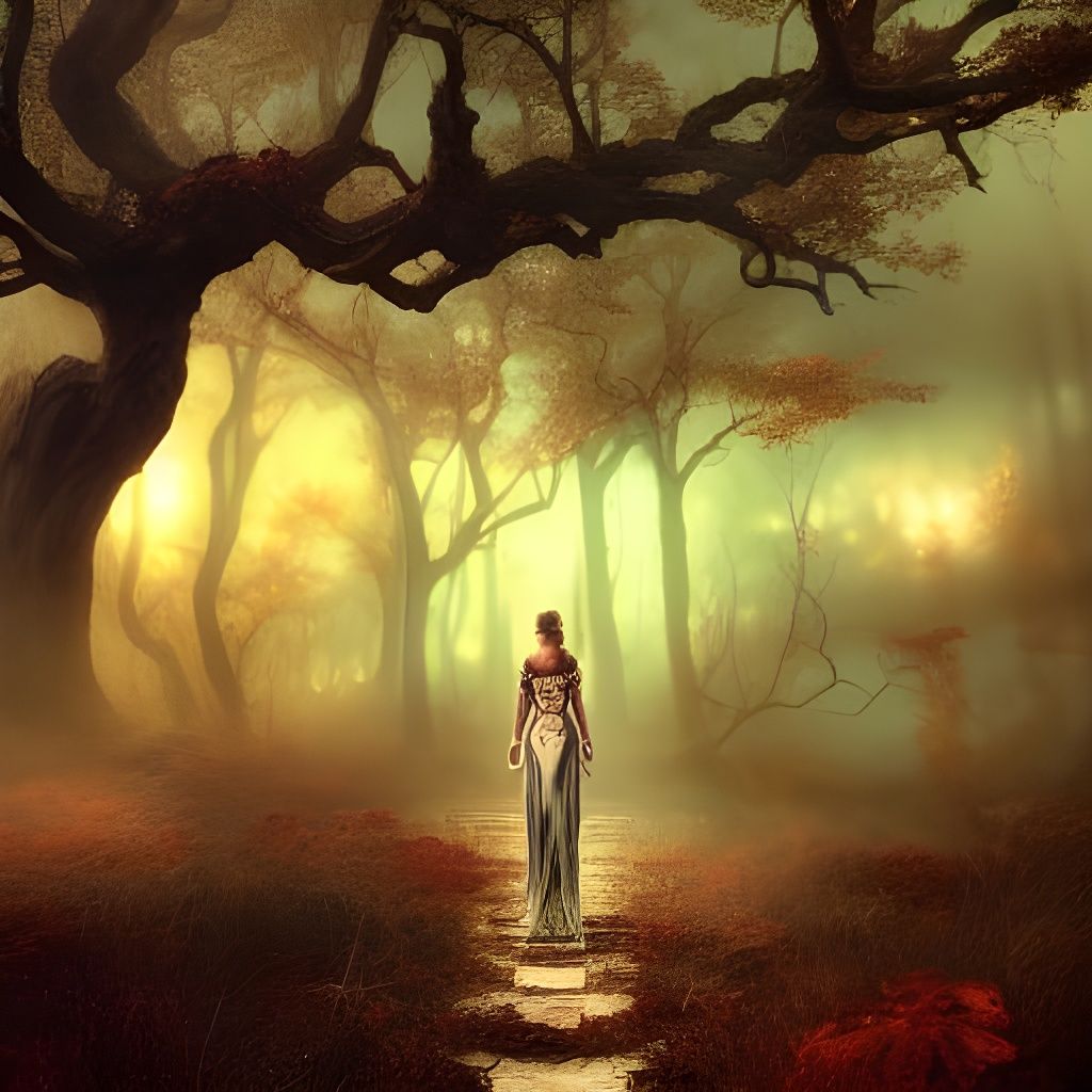 Wrath on Sacred Path: Digital Illustration in Vibrant Color