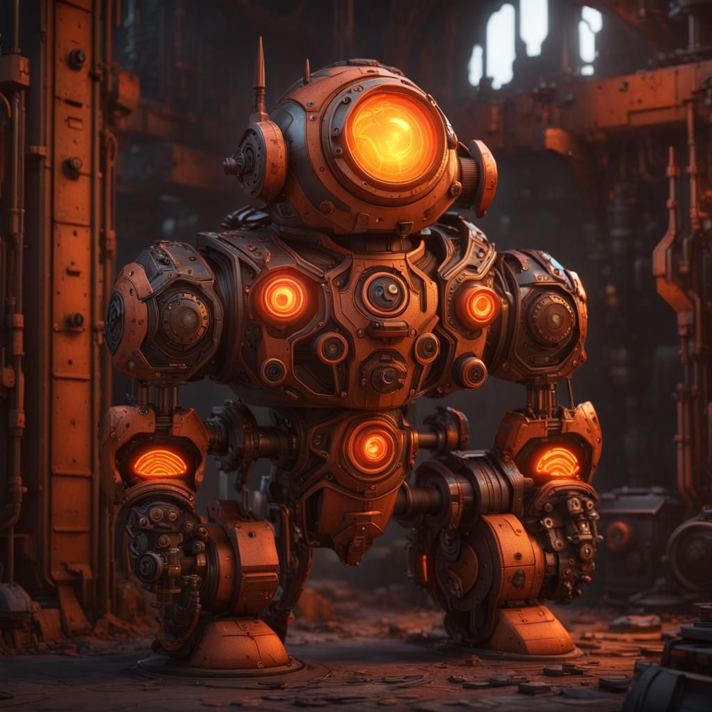 Cybernetic Dwarf in Fantasy Robot Factory