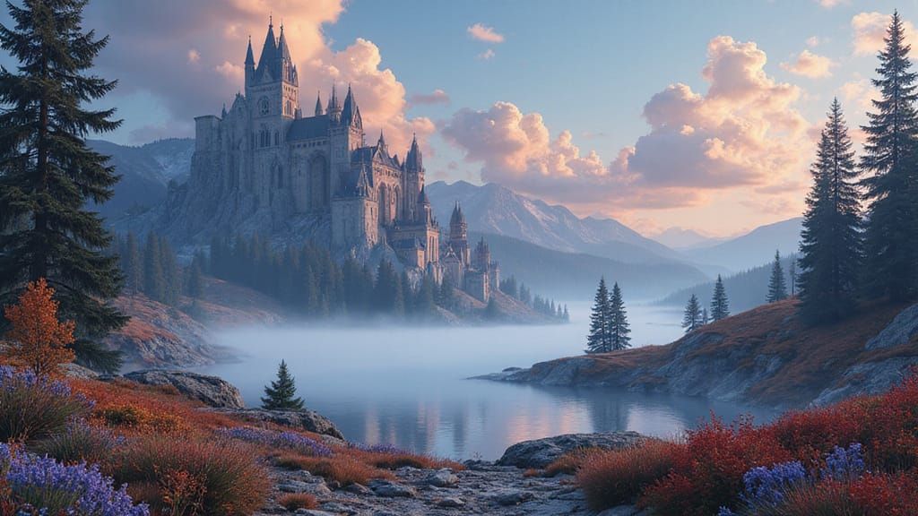 Mythological Matte Painting with Lyrical Abstraction and Sur...