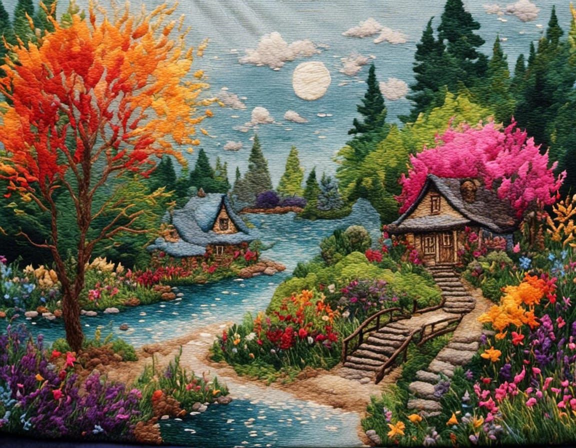 Festive Tapestry Embroidery by Yarn Arts Master