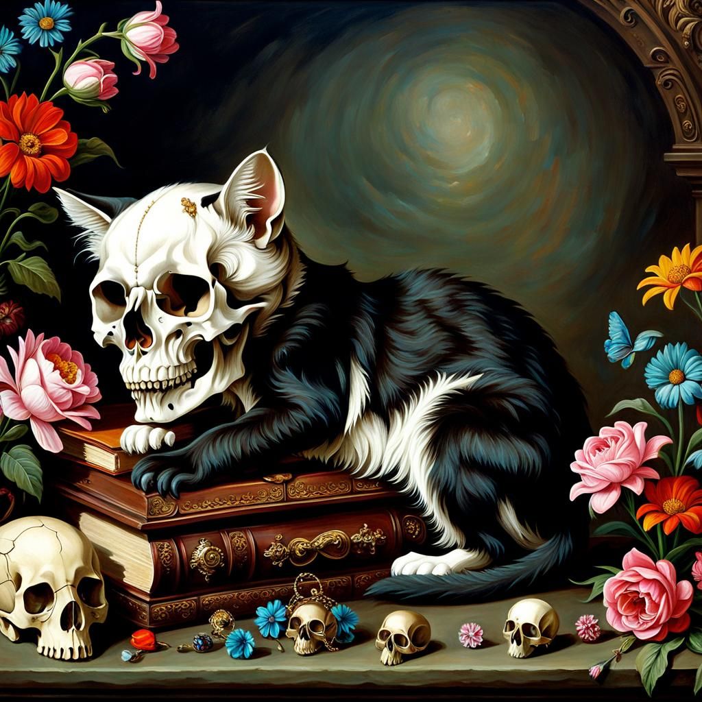Kitten Contemplates Mortality: A Baroque Memento Mori