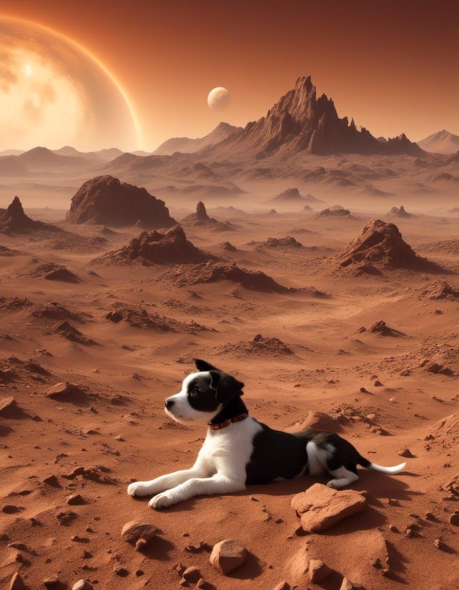 Puppy's First Trip to Mars: A Cosmic Dream