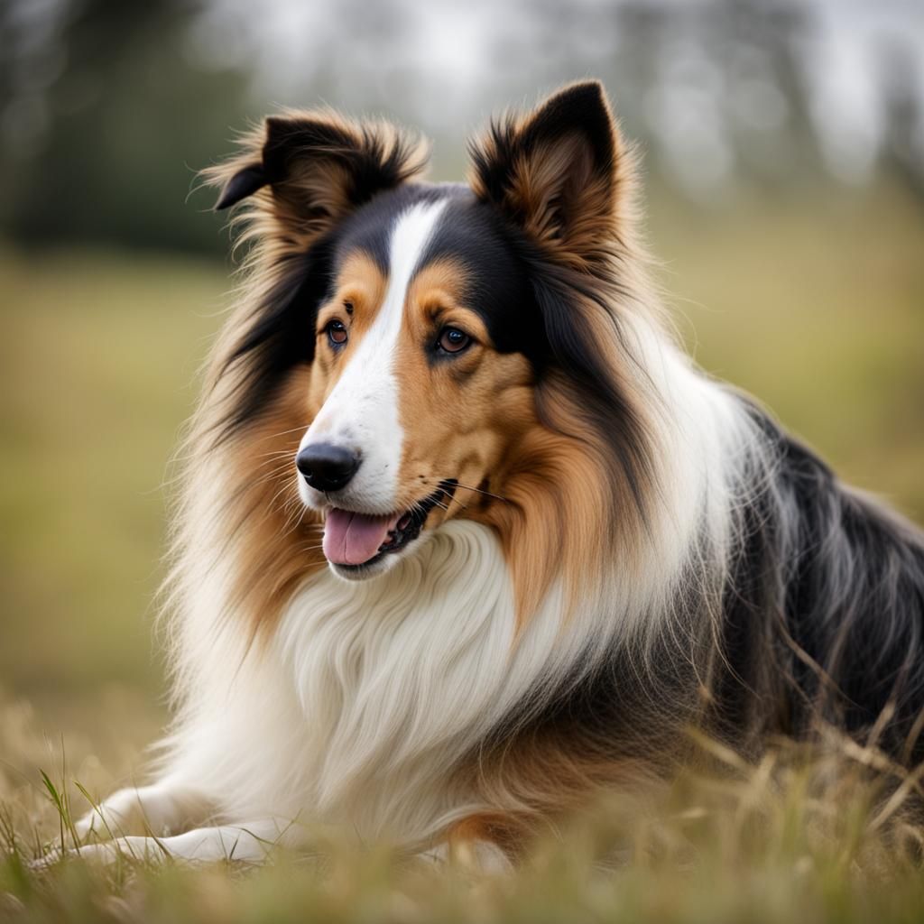 Majestic Collie Dog Portrait
