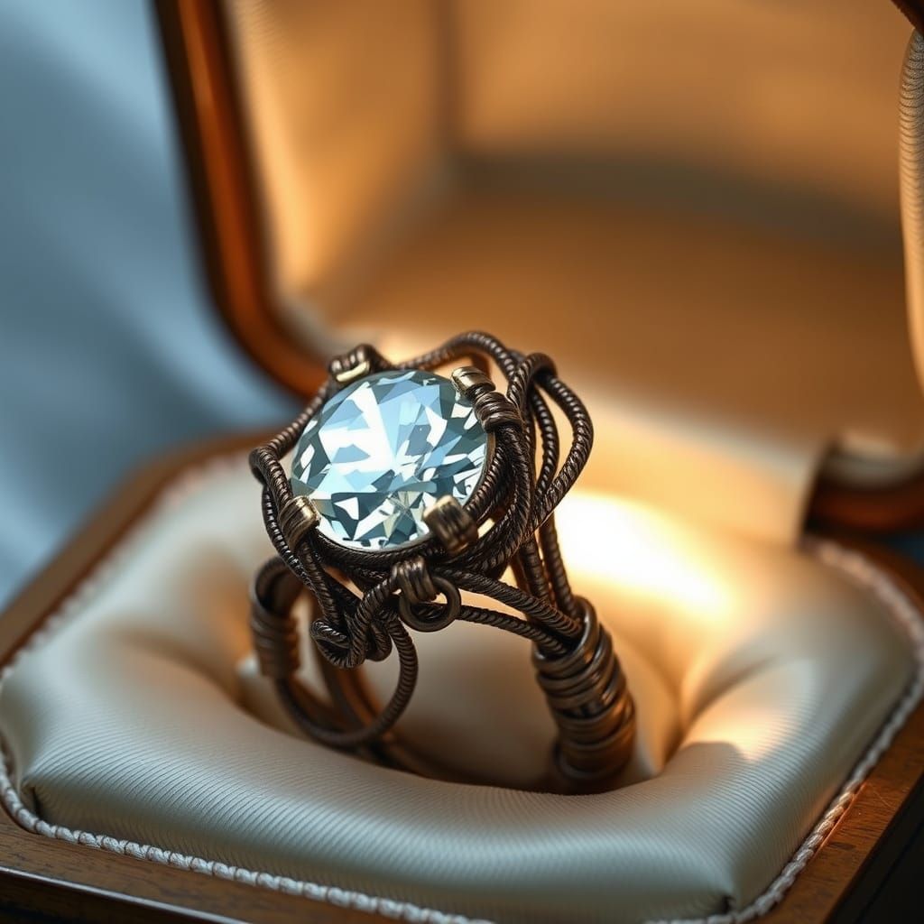 Diamond and Iron Ring in Silk Case