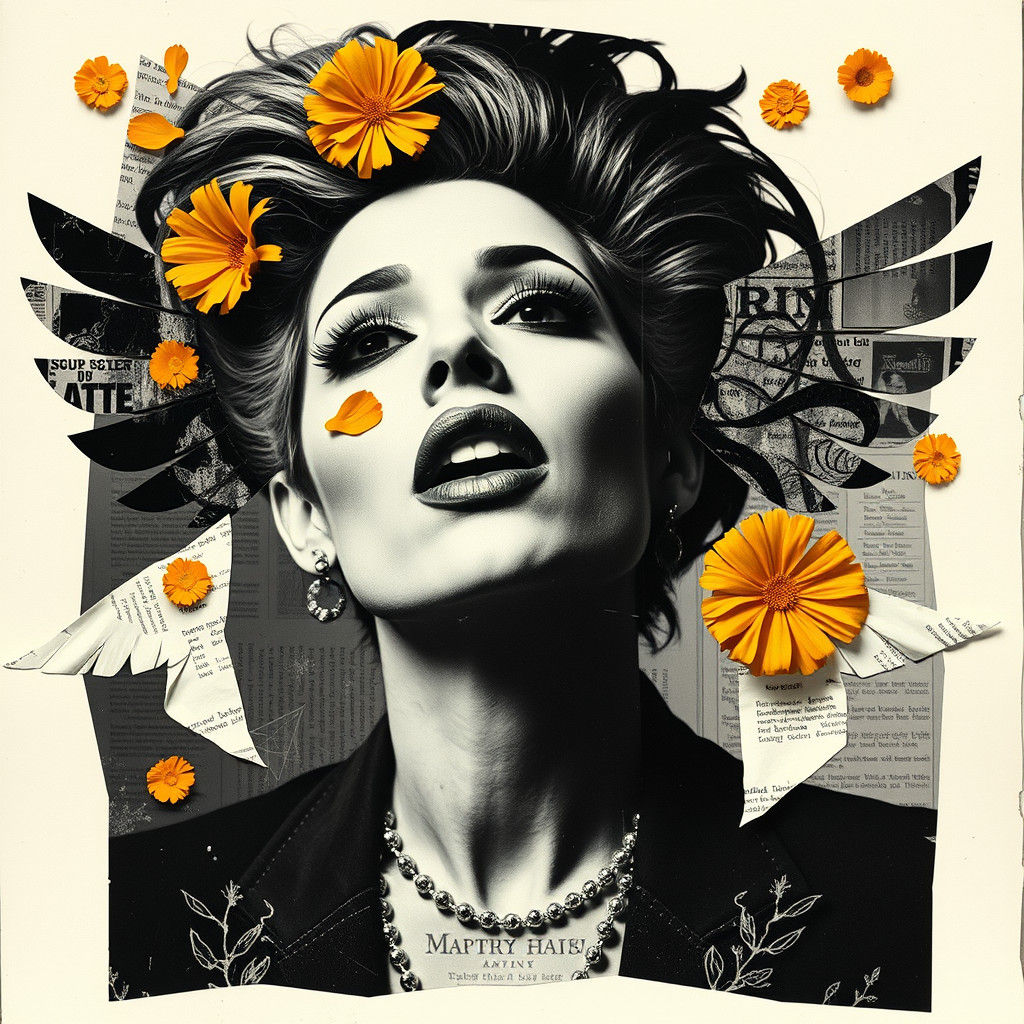 Surreal Dadaist Portrait in Black and White