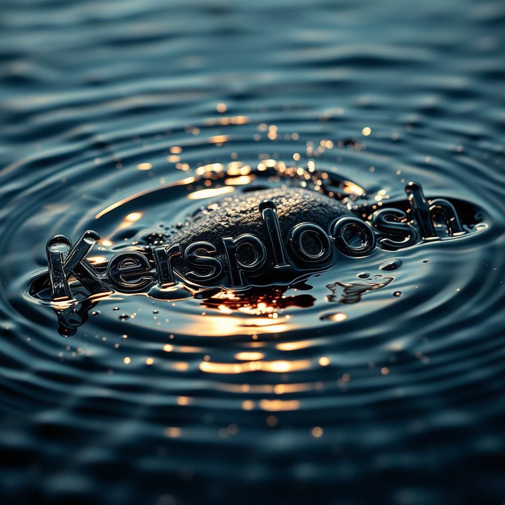 Dynamic Water Droplet Word Art in Hyperrealism
