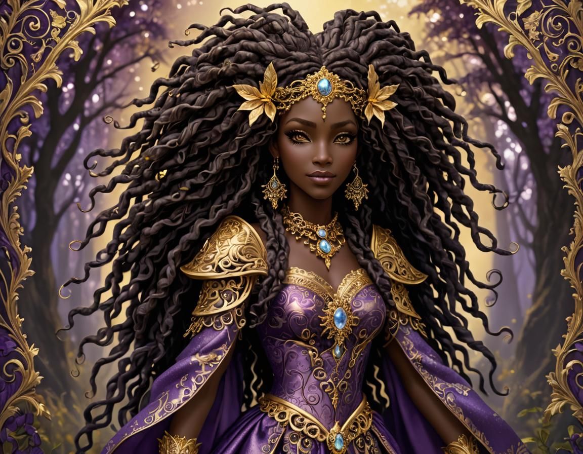 Enchanted Woodland Sprite with Elaborate Headpiece