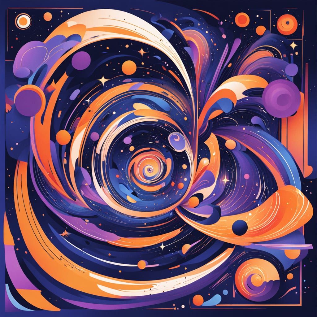Cosmic Wonder Abstract Art with Geometric Shapes