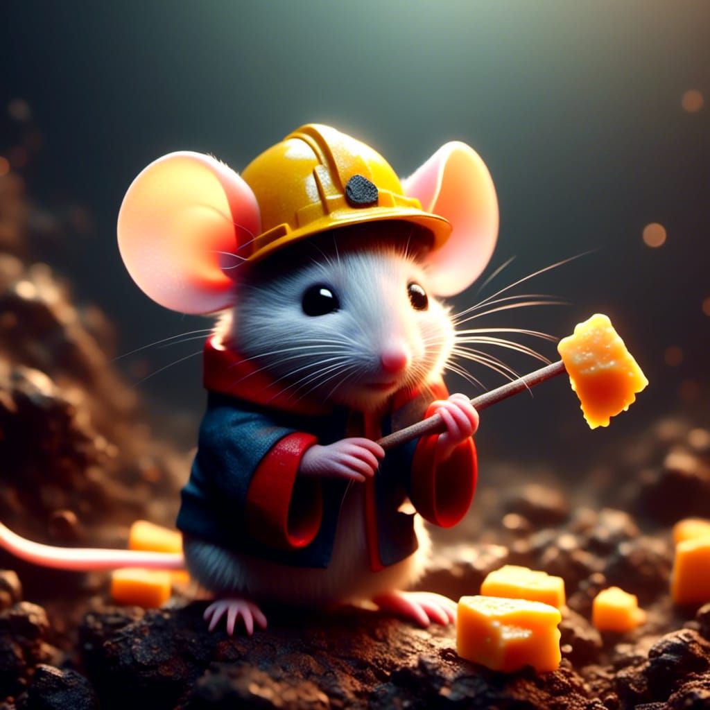 Cute Mouse Miner in Cheese Mine