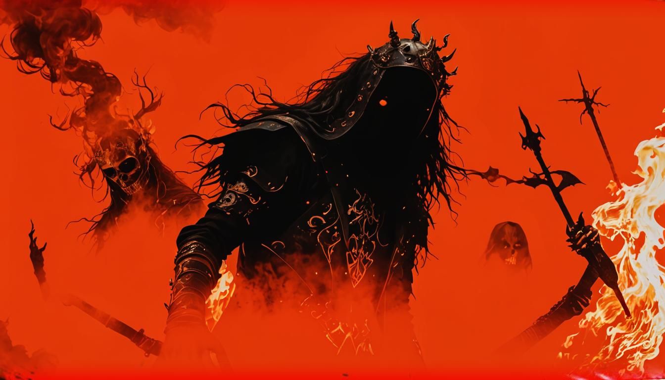 Dark Fantasy Black Metal Band on Fiery Stage