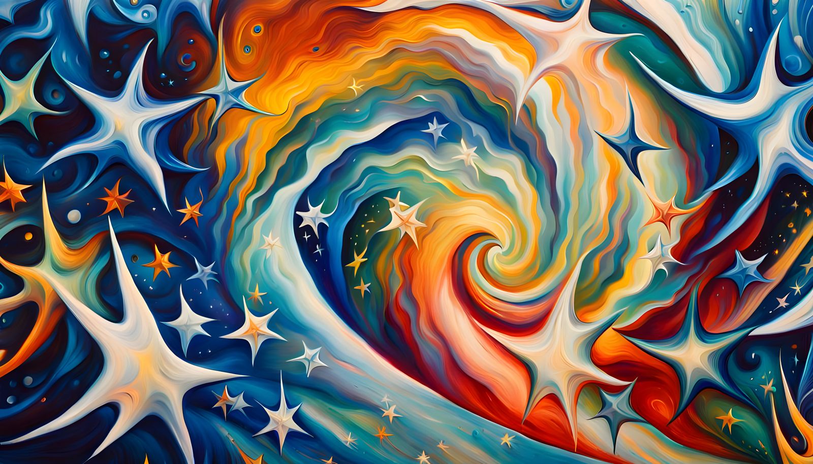 Iridescent Stars in Magnetic Wave Energy: Abstract Expressio...